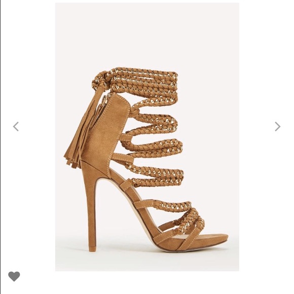 Tan Raenetta Heels, chain lace up .