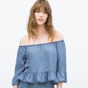 Zara Denim Top