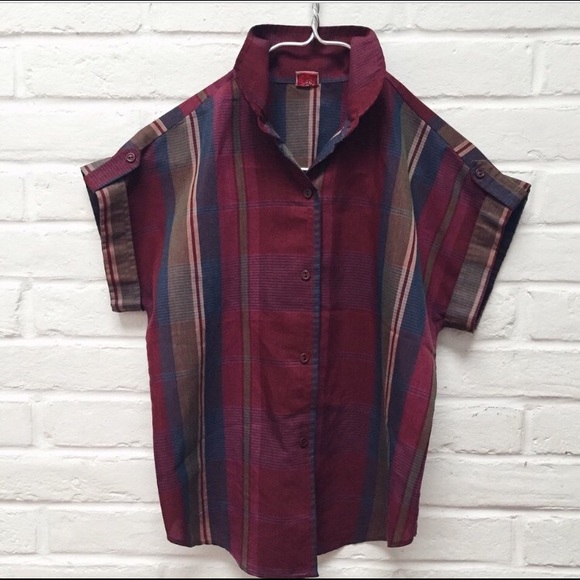 VINTAGE MULTI-COLORED BLOUSE - Picture 1 of 4
