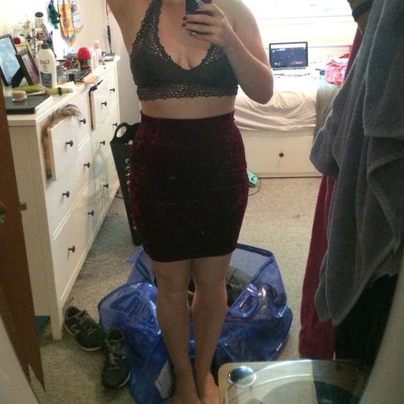 Forever 21 Crushed Velvet Bodycon Skirt