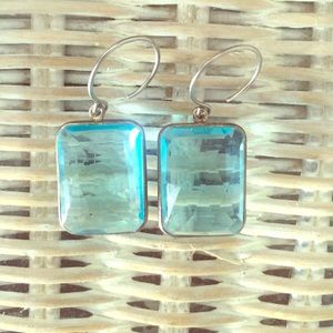Aqua gemstone earrings