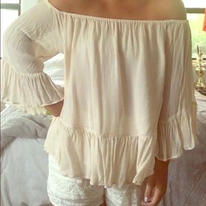 Forever 21 blush, off-the-shoulder top