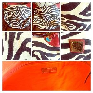 Vintage Dooney & Bourke Zebra Print Large Handbag