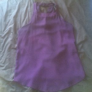 Purple high neck halter top