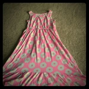 A pink flower dress