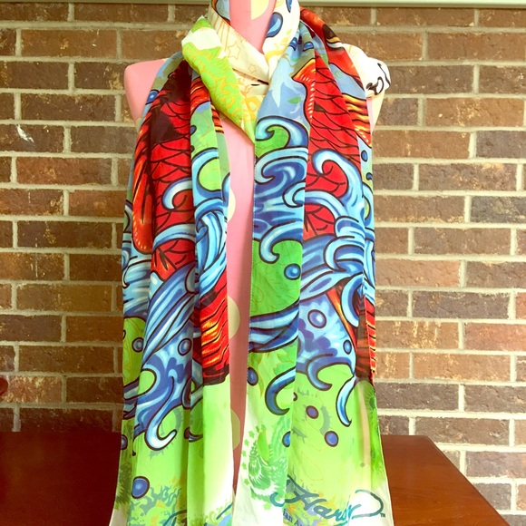 Ed Hardy Koi Fish Scarf