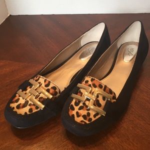 New Alfani Step N Flex Flats Black Suede Gold 8 M