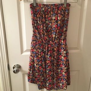 Strapless, floral summer dress