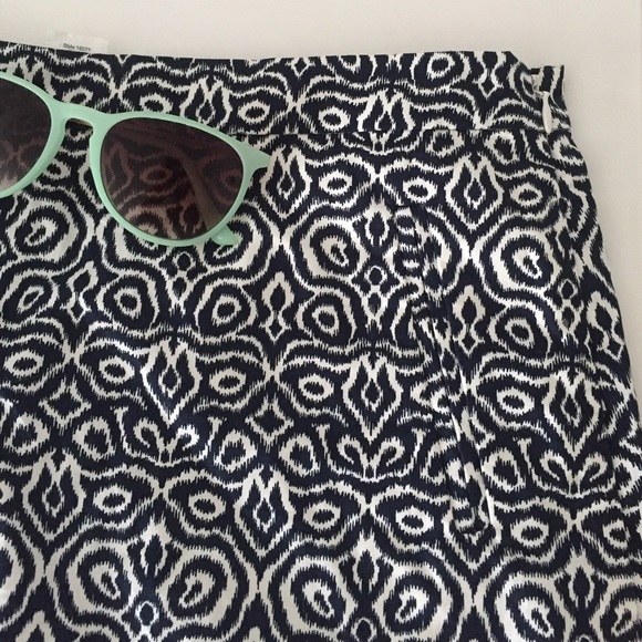 J. Crew Mini Skirt in Navy + White Ikat Print - Picture 3 of 3