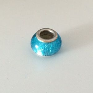 blue foil charm bead