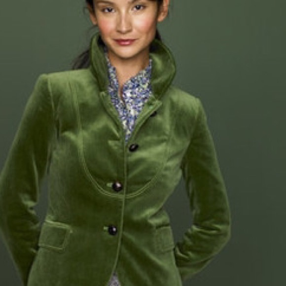 J crew green velvet blazer clearance