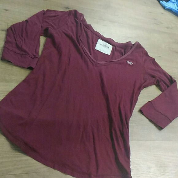 Maroon, Mid-sleeve Hollister shirt