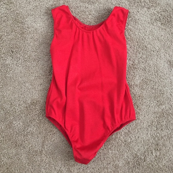 Red dance/gymnastics leotard