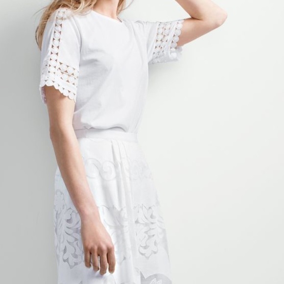 j crew white midi skirt