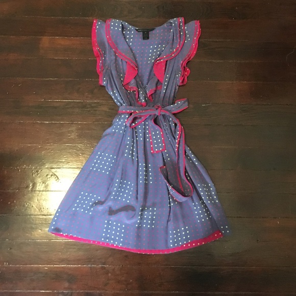 Marc by Marc Jacobs 100% Silk Ruffle and Dot Dress