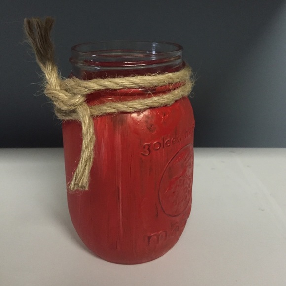 Antique Mason Jar with Burlap - Picture 2 of 4