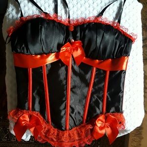 Date night Approved.Red and black corset / bustier