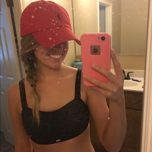 Red polo hat