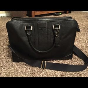 Coach Briefcase Bombe Leather F71639 Brass Black