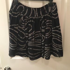 Black and gray printed skirt