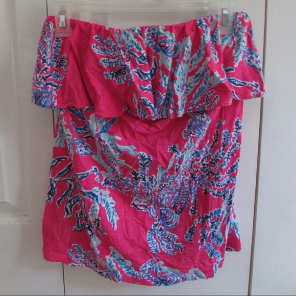 Lily Pulitzer Wiley Tube Top in Capri Pink Samba