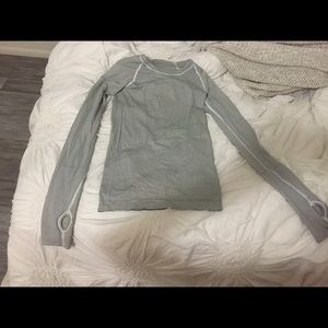 Lululemon white and black stripes long sleeve tee