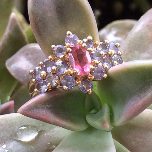 Jewelry - 14k YG Tanzanite and Pink Sapphire Ring