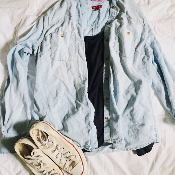 Merona Jackets & Blazers - Oversized Light-Wash Jean Jacket