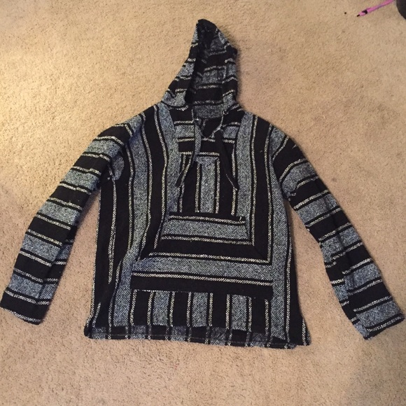 Blue and Black Drug Rug hoodie