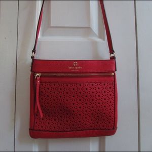 Kate Spade Red Cobblestone Leather Crossbody
