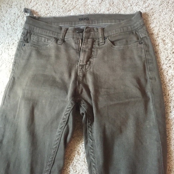 green BDG skinny jeans