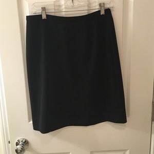 Jet black high waisted pencil skirt