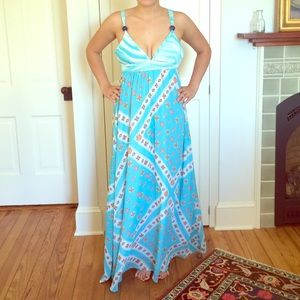 TRF by Zara Blue Patterned Beaded Maxi