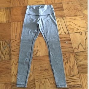 Grey and white striped pants