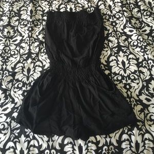 Black strapless romper