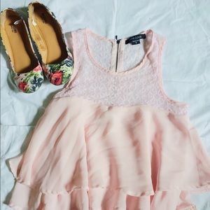 A Baby Pink Dressy Flowy Tank Top