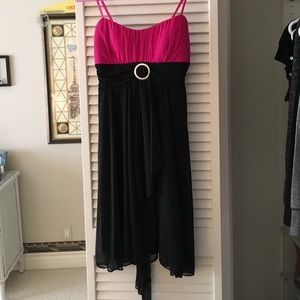 Pink and black dress