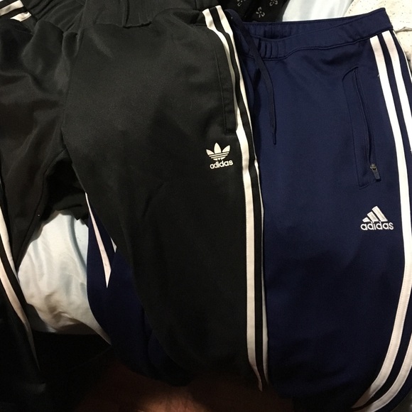 Blue & Black adidas track pants