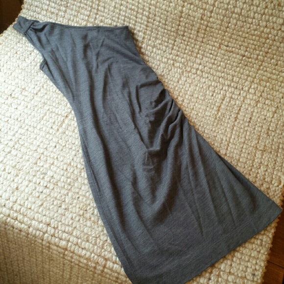 Off the Shoulder Grey ruched dress