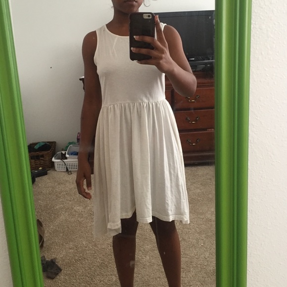 H&M white high low dress