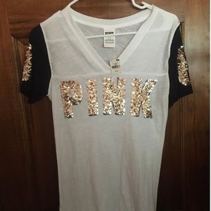 VS PINK sequin tee || brand new!