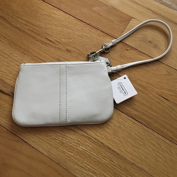 White leather Coach wristlet - Picture 2 of 6