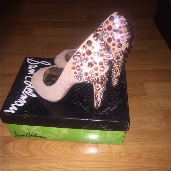 Sam Edelman 9.5 Lorissa Spiked Rose Gold Heels