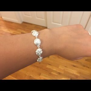 Sterling silver plated Floral bracelet (NWT)