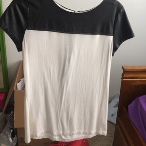 Cato leather and white tshirt