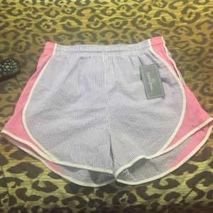 Lauren James pink/purple Seersucker shorts