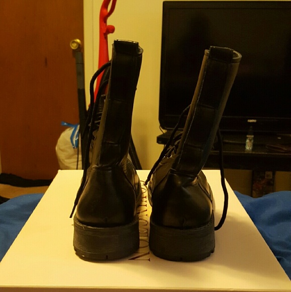 Shoes - 🔴SOLD🔴PU Black Leather Boots Shoes - 🔴SOLD🔴PU Black Leather Boots