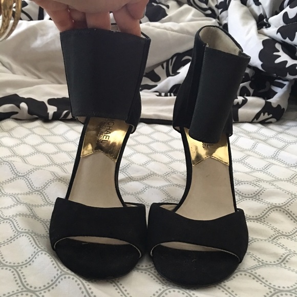 Michael Kors black suede open toe