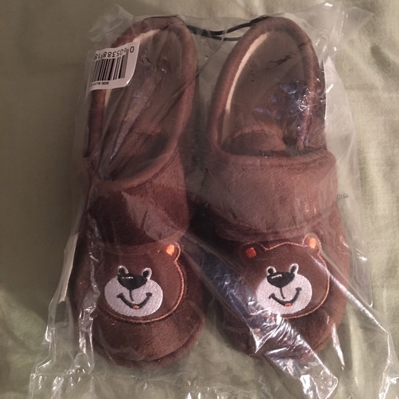 New Brown Teddy Bear Slippers in Size XL 11 - 12