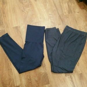 2 pairs blue leggings
